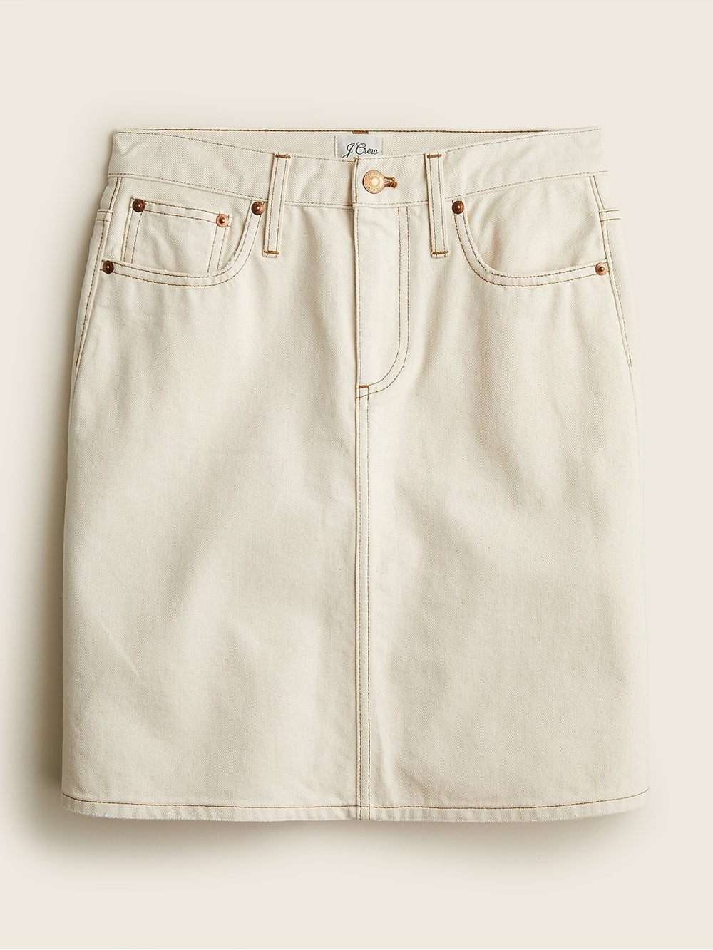 J. Crew ecru Denim Skirt